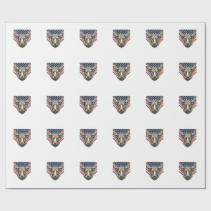 Papel De Presente Cabeça de Touro Patriótico Arte Vetorial de Gravur