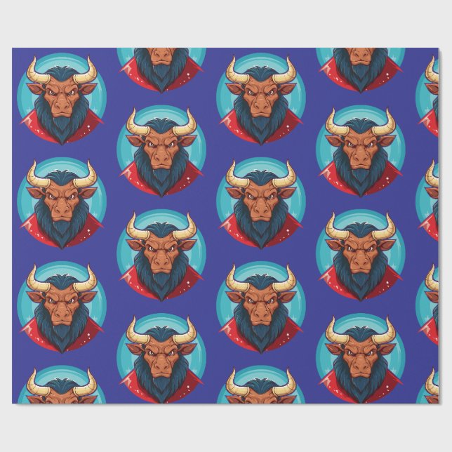 Papel De Presente Cabeça de um minotauro da mitologia grega (Aberto)
