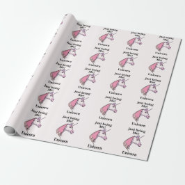 Papel De Presente Cabeça de Unicórnio Rosa Roxo