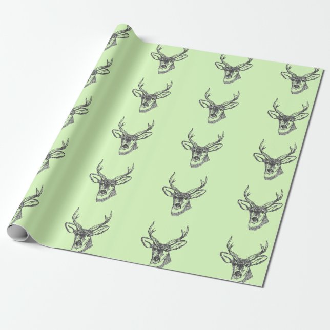 Papel De Presente Cabeça dos cervos (Desenrolado)