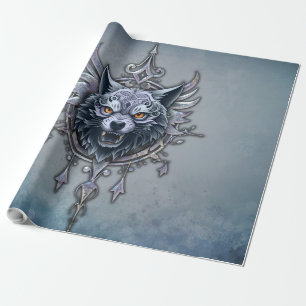 Papel De Presente Cabeça mística de lobo.