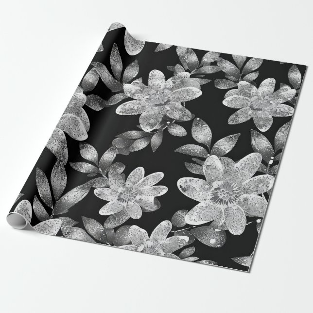 Papel De Presente Cabeçalho Preto e Branco (Desenrolado)