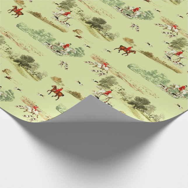 Papel De Presente Caça com Cães de Caçadores de Cavalos Ingleses Vin (Ponta)
