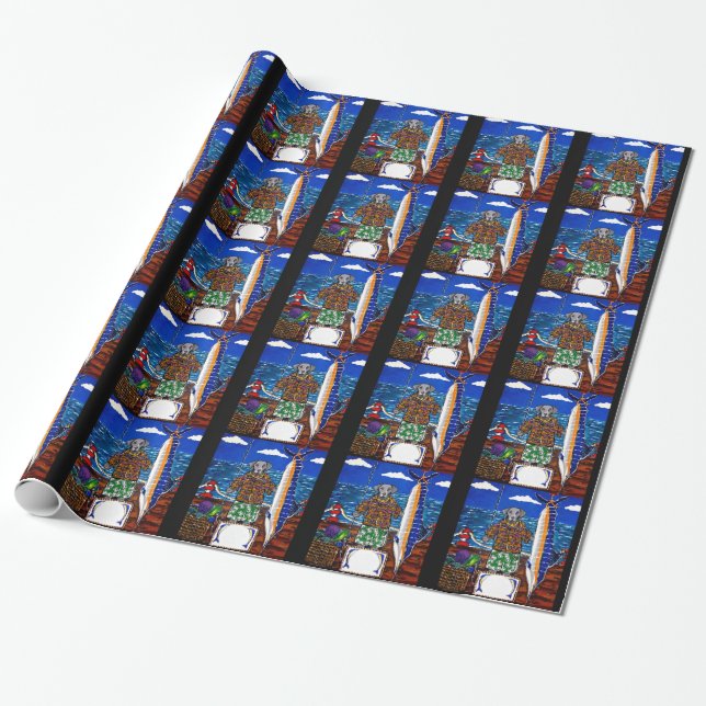 Papel De Presente Caça de Marlin Weimaraner (Desenrolado)