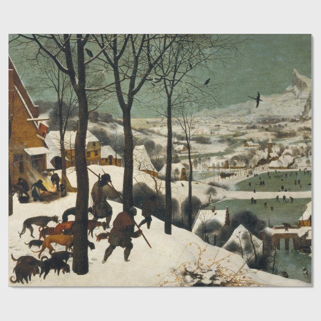 Papel De Presente Caçadores na neve (por Pieter Bruegel, o Velho) (Aberto)