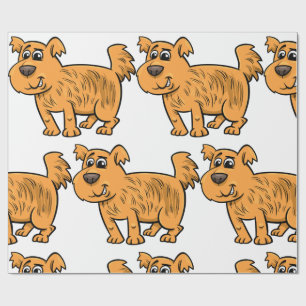 Papel De Presente Cachorrinho Laranja Desgrenhado