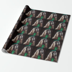 Papel De Presente Cachorro Afghan Hound vestido para o Dia de São Pa