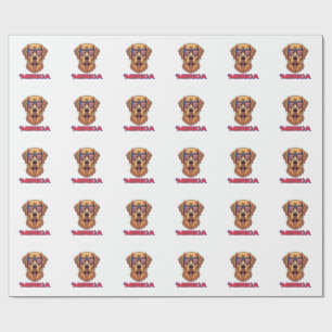 Papel De Presente Cachorro Americano com Óculos de Sol da Bandeira d