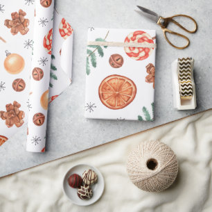 Papel De Presente Cachorro Aquarela Lollipops Jingle Belts Natal