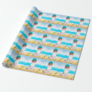 Papel De Presente Cachorro Beagle na Praia