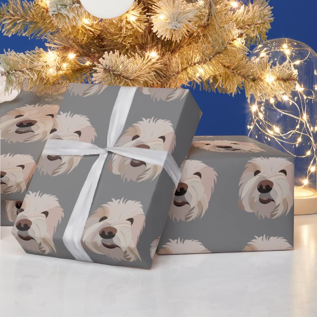 Papel De Presente Cachorro Bichon Frise Cachorro Fofo (Feriados)