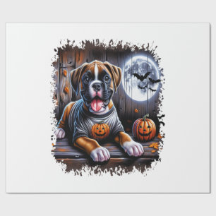 Papel De Presente Cachorro Boxer Halloween