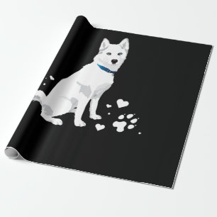 Papel De Presente Cachorro Branco Bonito Siberiano - Cachorro Branco