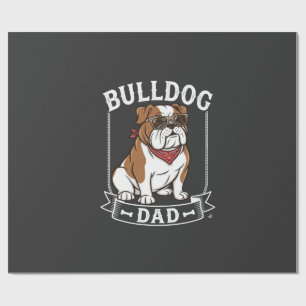 Papel De Presente Cachorro Bulldog Pai Óculos de Sol Bandana