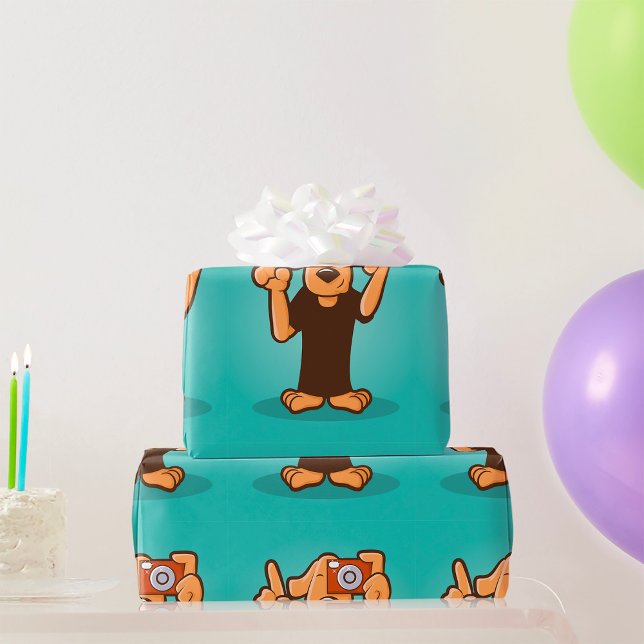 Papel De Presente Cachorro Com Câmera (Criador carregado)