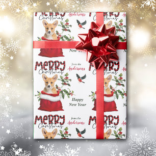 Papel De Presente Cachorro Corgi Bonito Cachorro Cachorro Dourado Sa