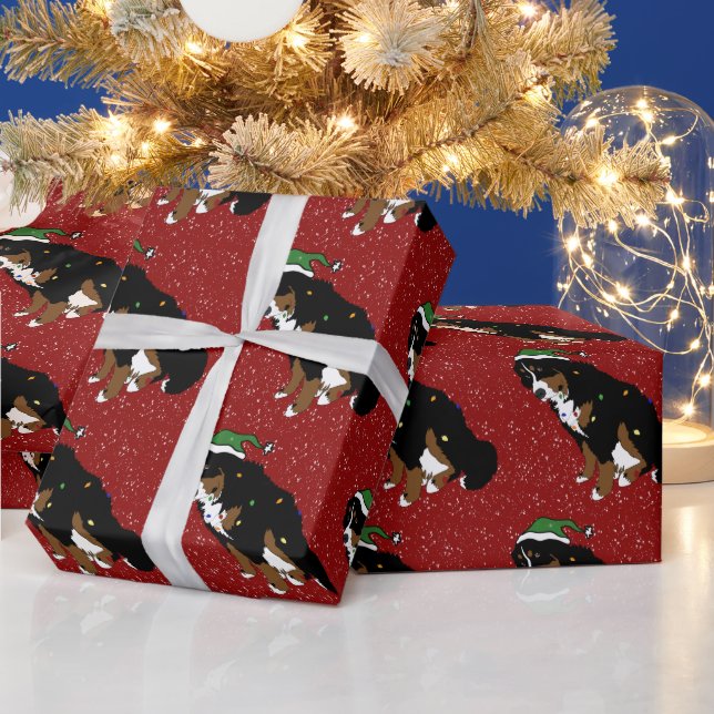Papel De Presente Cachorro da Montanha Bernese de Natal (Feriados)