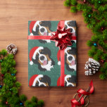 Papel De Presente Cachorro da Montanha Bernese de Natal<br><div class="desc">Papel de embrulhamento de cães de montanha Bernese no Natal</div>