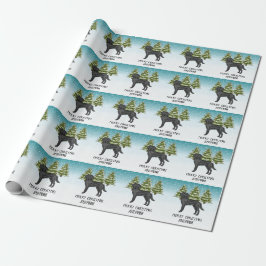 Papel De Presente Cachorro da raça Labrador Retriever Preto Floresta