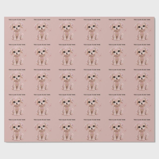 Papel De Presente Cachorro de Cristal Rosa Fofo (Aberto)