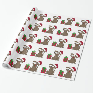 Papel De Presente Cachorro de Desenho Animado Bobo com Chapéu de Pap