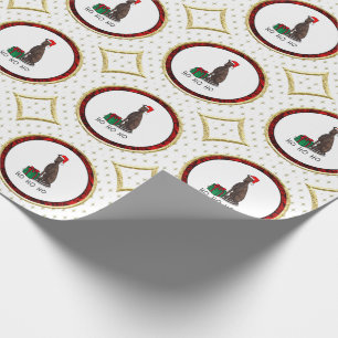 Papel De Presente Cachorro de Greyhound (Bindle) de Natal