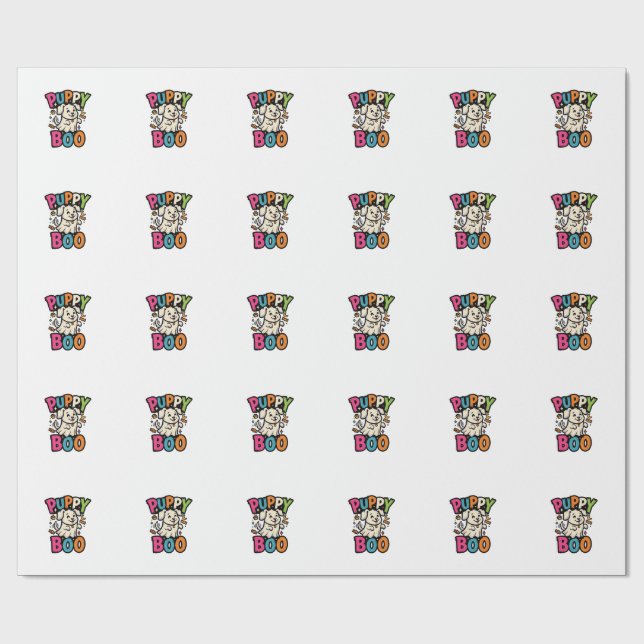 Papel De Presente Cachorro de Halloween Cachorrinho Boo (Aberto)