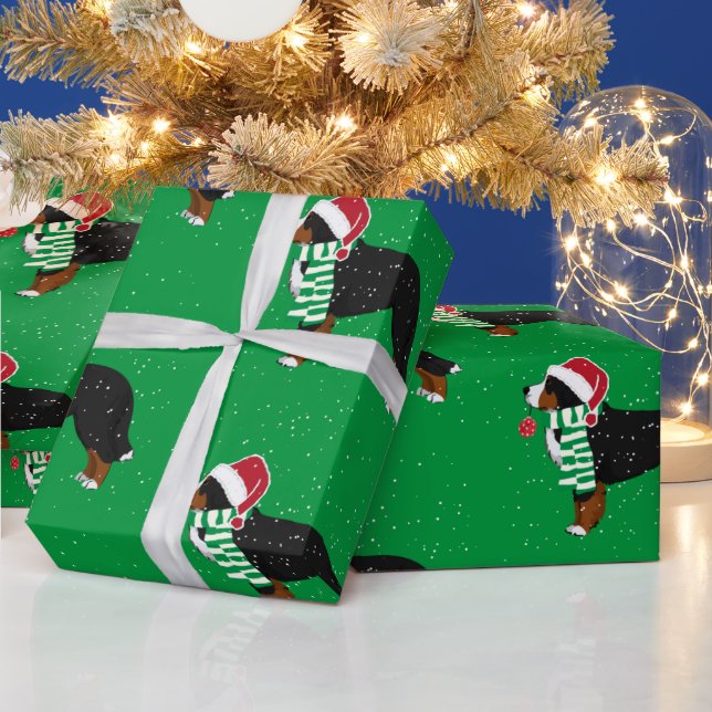 Papel De Presente Cachorro de Natal Bernese (Feriados)