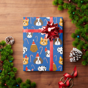Papel De Presente Cachorro de Natal Bonito, Padrão