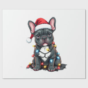 Papel De Presente Cachorro de Natal Bulldog Francês Natal Frenchie 3