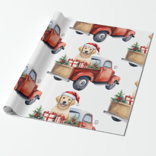 Papel De Presente Cachorro de Natal com papel de embrulhamento de pr