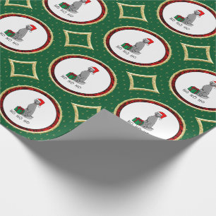 Papel De Presente Cachorro de Natal Santa Hat Weimaraner (cinza 1)