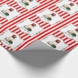 Papel De Presente Cachorro de Papai Noel de Natal (desfiladeiro)