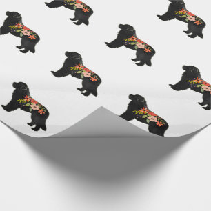 Papel De Presente Cachorro de Terra Nova Breia Silhouette Floral Boh