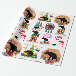 Papel De Presente Cachorro Defecando Natal Engraçado Papai Noel & Hu