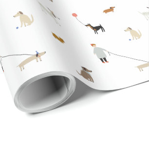 Papel De Presente Cachorro e Cãozinho - Papel de Embalagem de Aniver