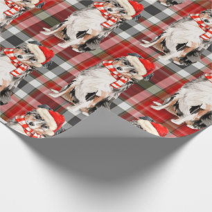 Papel De Presente Cachorro e Natal de Xadrez australianos