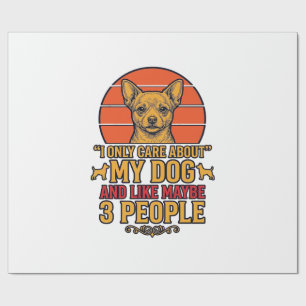 Papel De Presente Cachorro Engraçado Amante Citação Vintage Desenho 