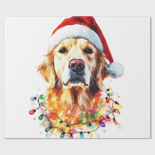 Papel De Presente Cachorro engraçado Retriever dourado chapéu de Nat