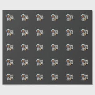 Papel De Presente Cachorro Espacial Dachshund Astronauta Vetor