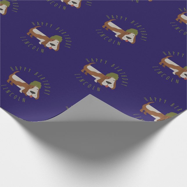 Papel De Presente Cachorro Fofo com um Gorro/Touca personalizado (Ponta)