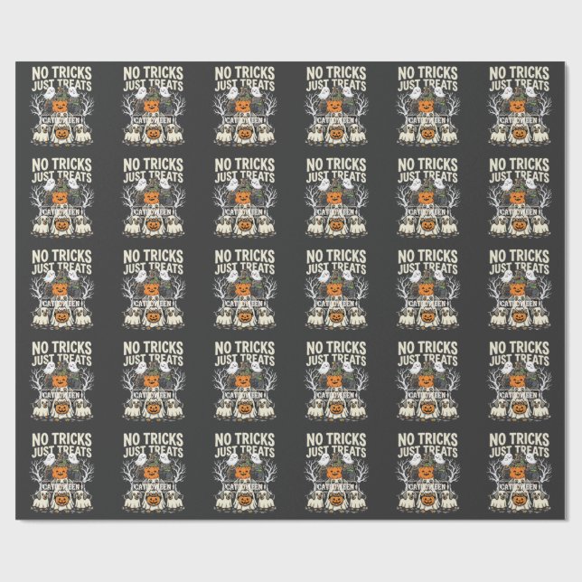 Papel De Presente Cachorro Fofo de Halloween Sem Travessuras Só Gulo (Aberto)