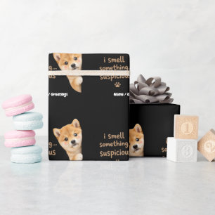 Papel De Presente Cachorro Fofo do Shiba Inu Citação de Cheiro Engra