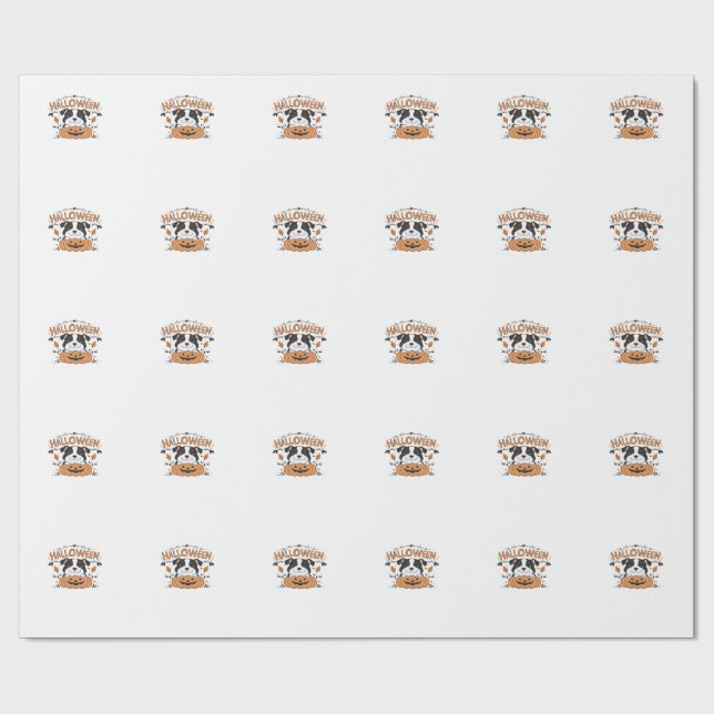 Papel De Presente Cachorro Fofo em Abóbora � Ilustração de Cachorro  (Aberto)