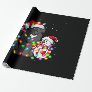 Papel De Presente Cachorro Funny Newfound   Luz Neve Natal