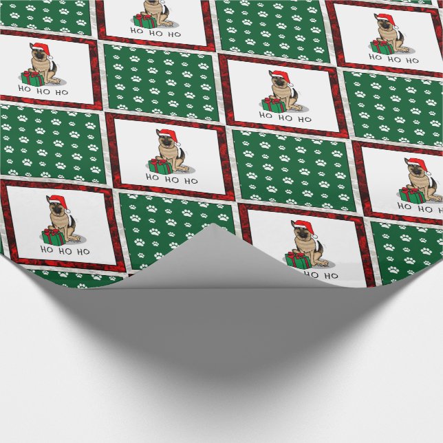 Papel De Presente Cachorro German shepherd de Natal Santa Hat (Ponta)
