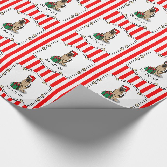 Papel De Presente Cachorro German shepherd de Natal Santa Hat (Ponta)