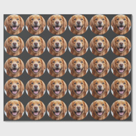 Papel De Presente Cachorro Golden Retriever Feliz Sorridente