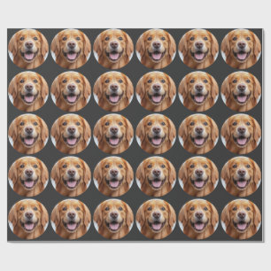 Papel De Presente Cachorro Golden Retriever Feliz Sorridente