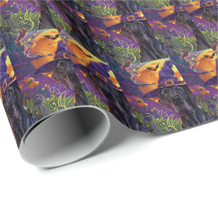 Papel De Presente Cachorro Grande Dinamarquês Assustador Halloween B